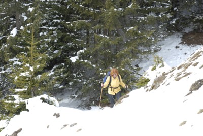 Mit Schneeschuhen von Maurach am Achensee zur Erfurter Hütte im Rofan