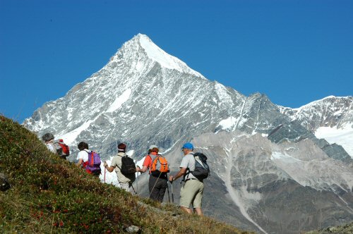 Auf dem Weg von den T&auml;schalmen nach Zermatt &uuml;ber Obere Satteln