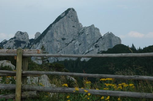Blick von dem Rotwandhaus auf den &ouml;stlichen Gipfel