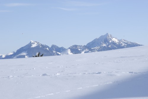 Winterwanderung von Schliersee (780m) &uuml;ber Gindelalm (1242m) nach Tegernsee (735 m)