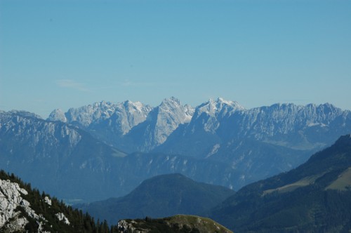 Blick auf den Wilden Kaiser vom Wendelstein aus gesehen
