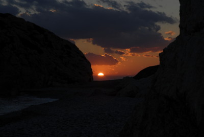 Geburtsst&auml;tte der Aphrodite, Petra tou Romiou, Zypern, Sonnenuntergang