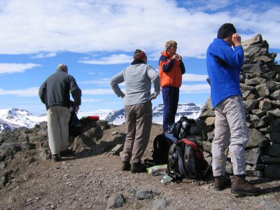 Gipfelrast bei Bergtour nhe Akureyri