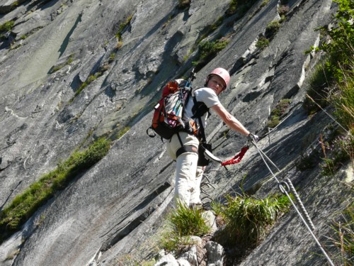 Aufstieg im Klettersteig Diavolo bei Andermatt