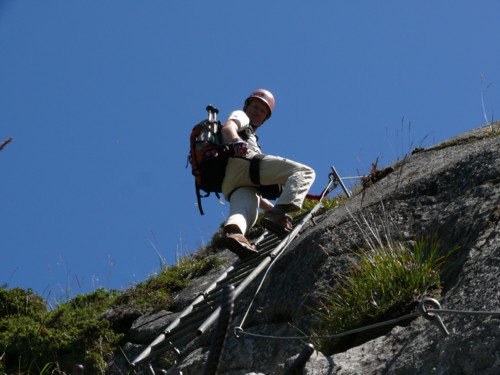 Eisenleiter auf dem Klettersteig Diavolo